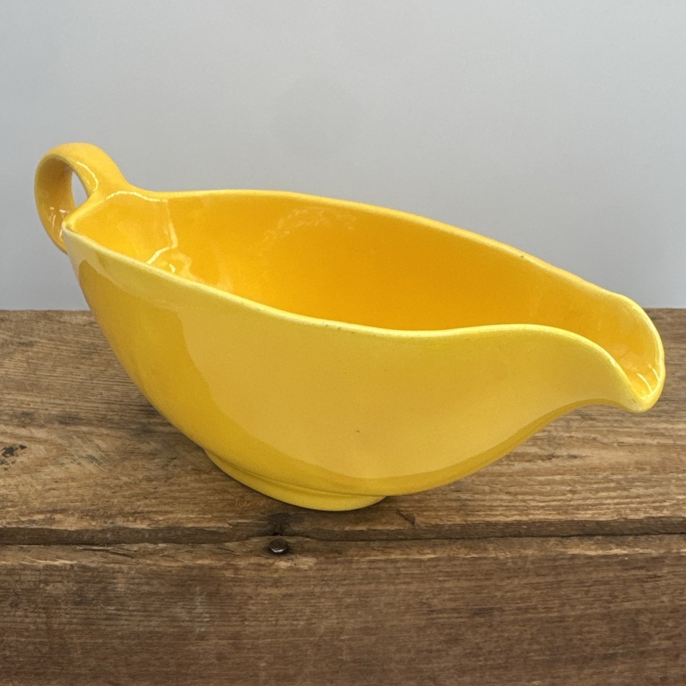 Gravy Boat Vintage Rhythm By Homer Laughlin Mustard Yellow‎ #D53N4 Serviceware - Picture 2 of 9